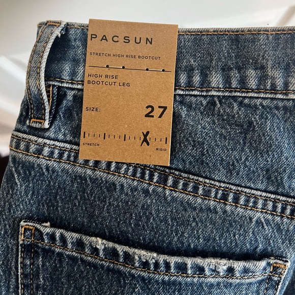 PacSun Jeans high waisted bootcut in Dark Indigo - Picture 6 of 7